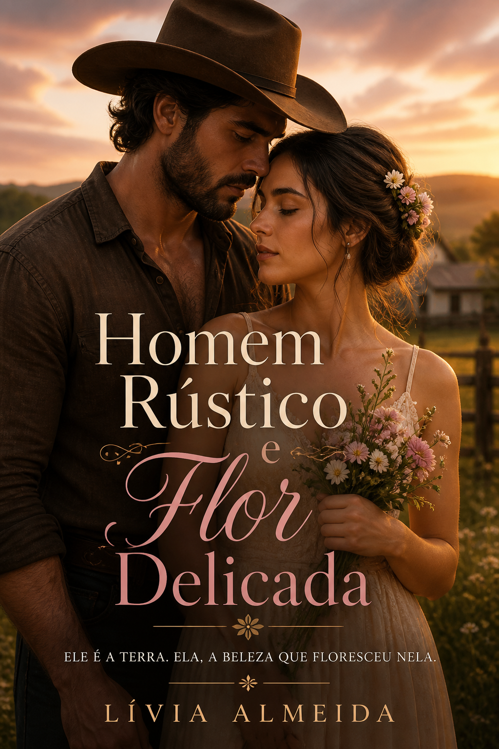 Homem Rústico e Flor Delicada